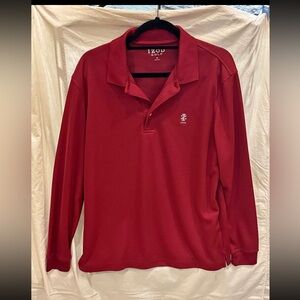 Izod Men's Long Sleeve Red Polo Shirt